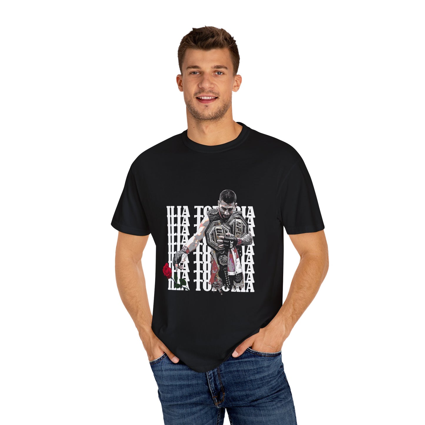 Unisex T-shirt Ilia Topuria 'Rose Drop' Tee