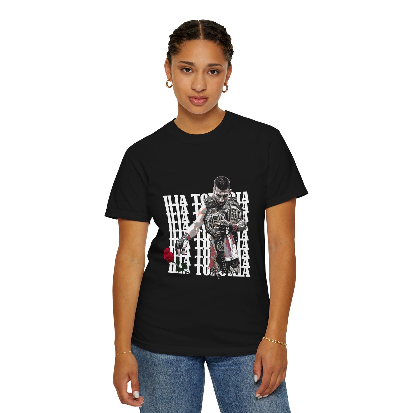 Unisex T-shirt Ilia Topuria 'Rose Drop' Tee