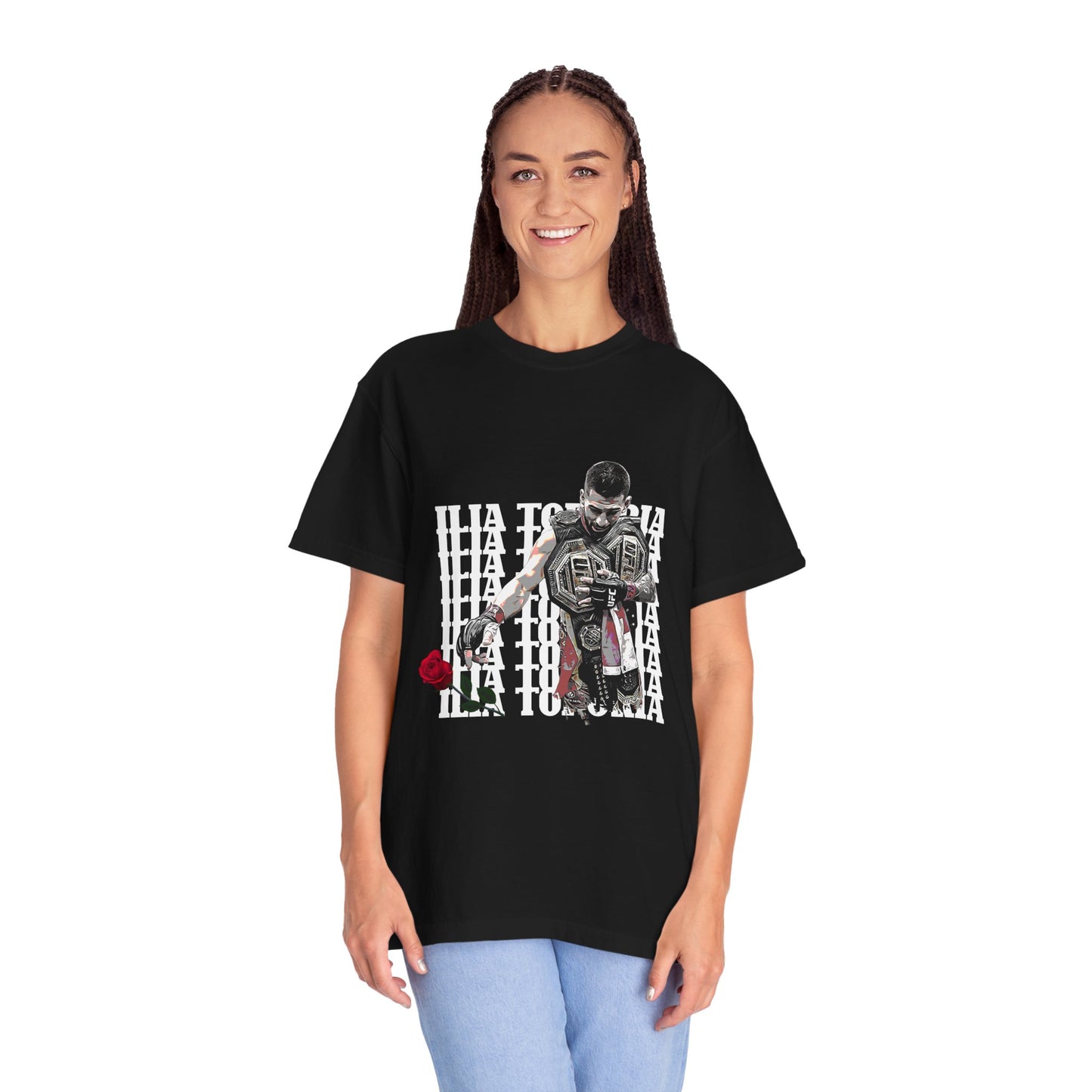 Unisex T-shirt Ilia Topuria 'Rose Drop' Tee