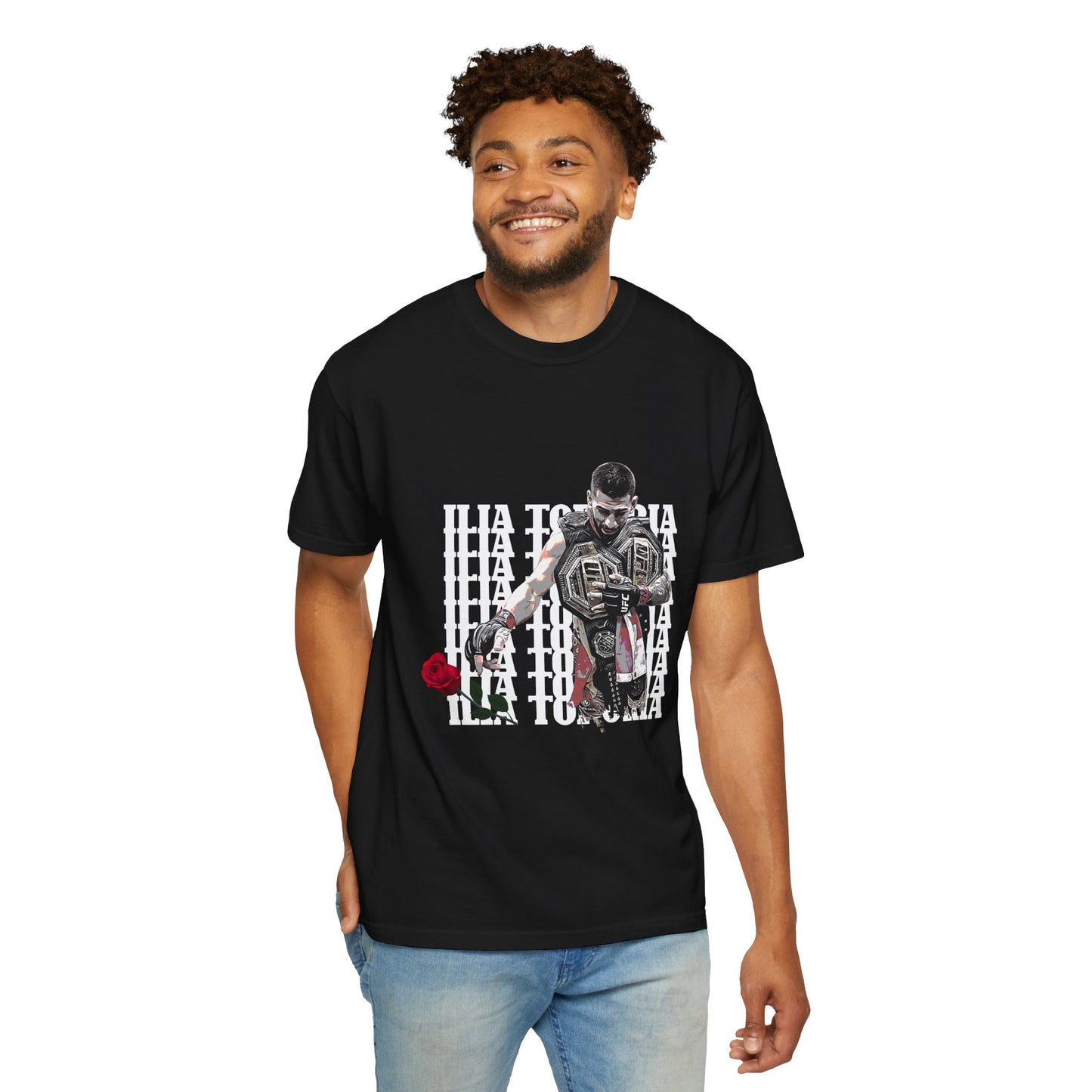 Unisex T-shirt Ilia Topuria 'Rose Drop' Tee