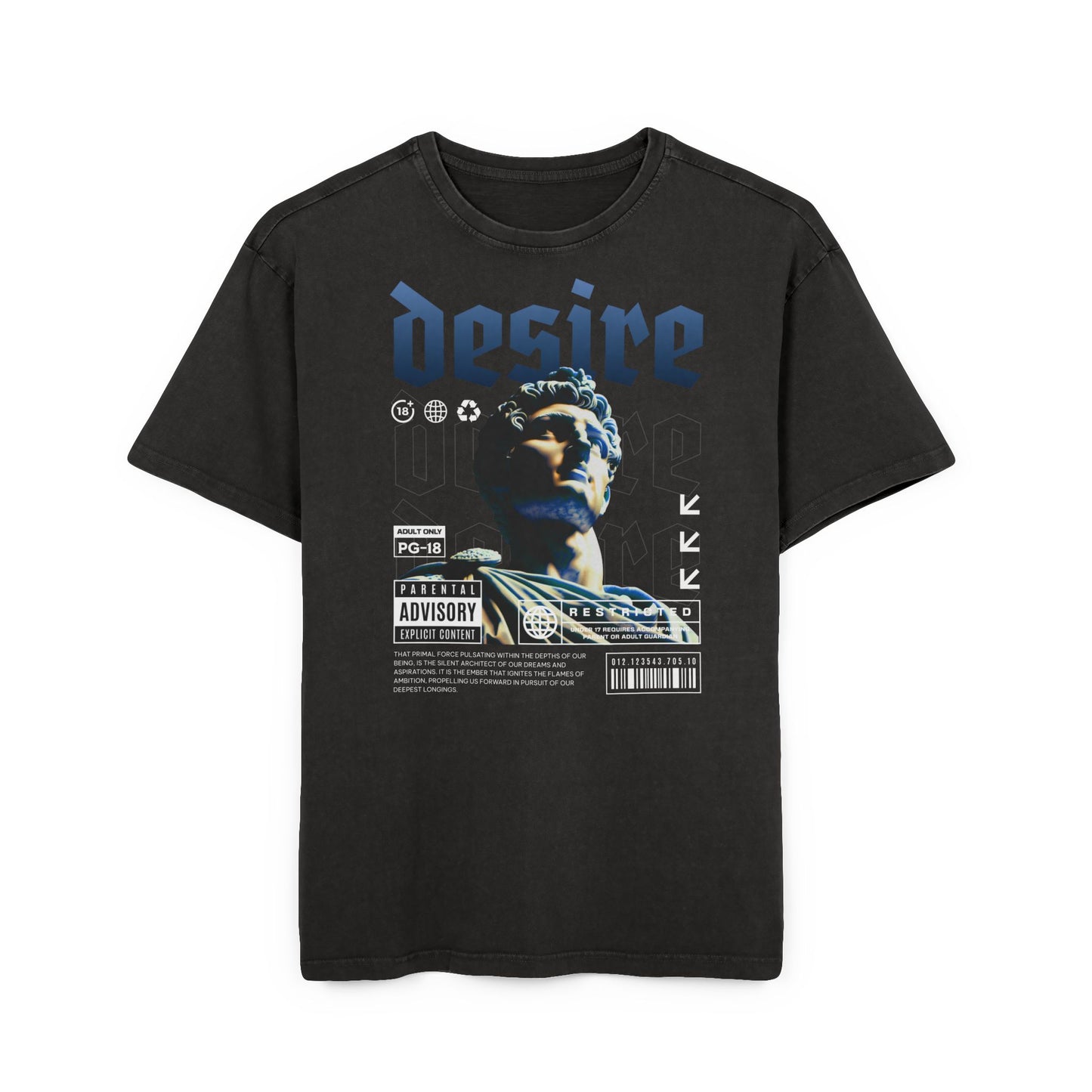 “Desire”  Graphic Tee — Vintage Acid-Wash Oversized T-Shirt