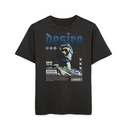 “Desire”  Graphic Tee — Vintage Acid-Wash Oversized T-Shirt