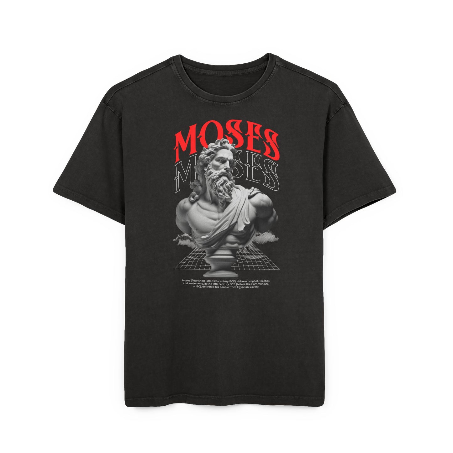 “Moses” Graphic Tee — Vintage Acid-Wash Oversized T-Shirt