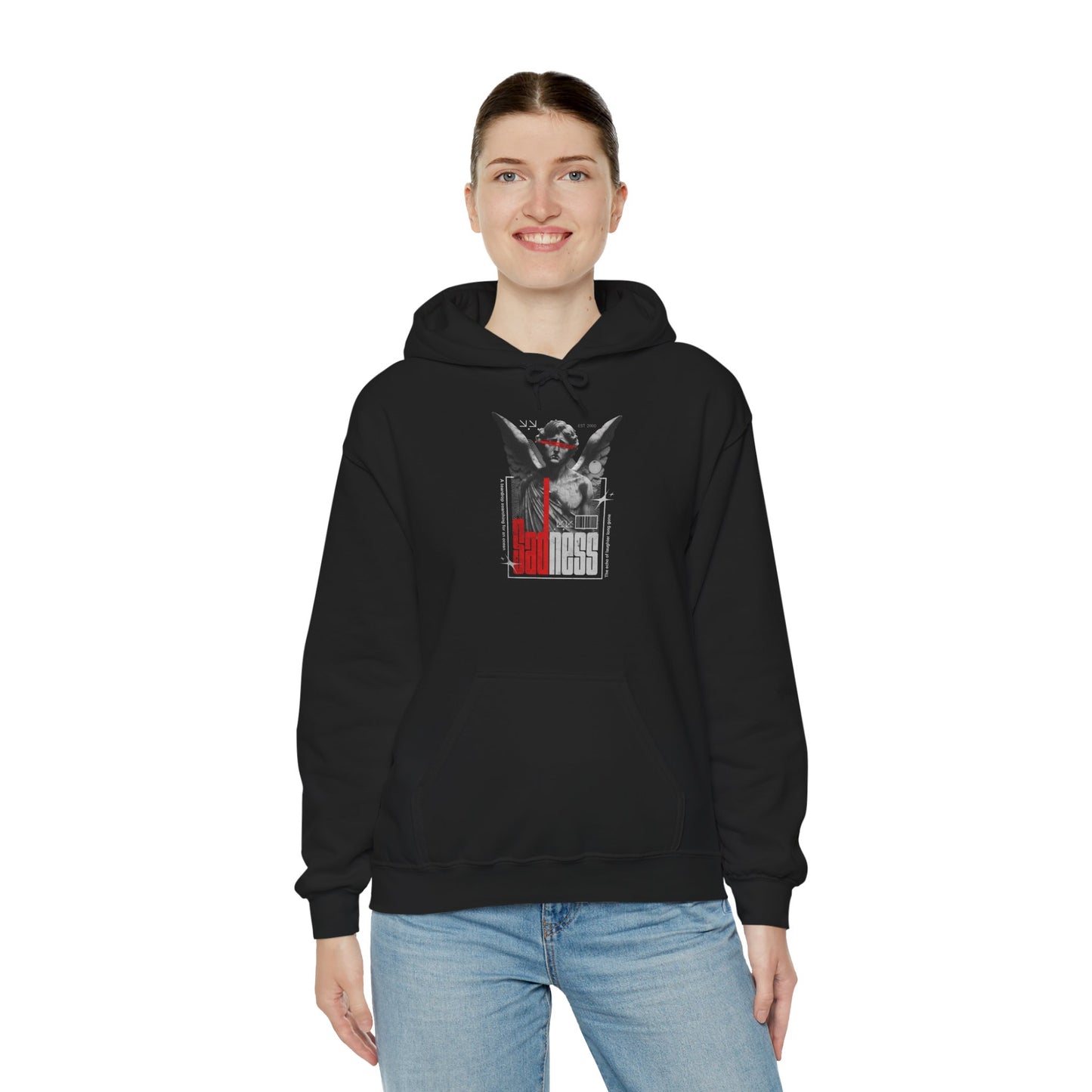 Angel Wings Hoodie — "God Bless" Gothic Graphic Pullover