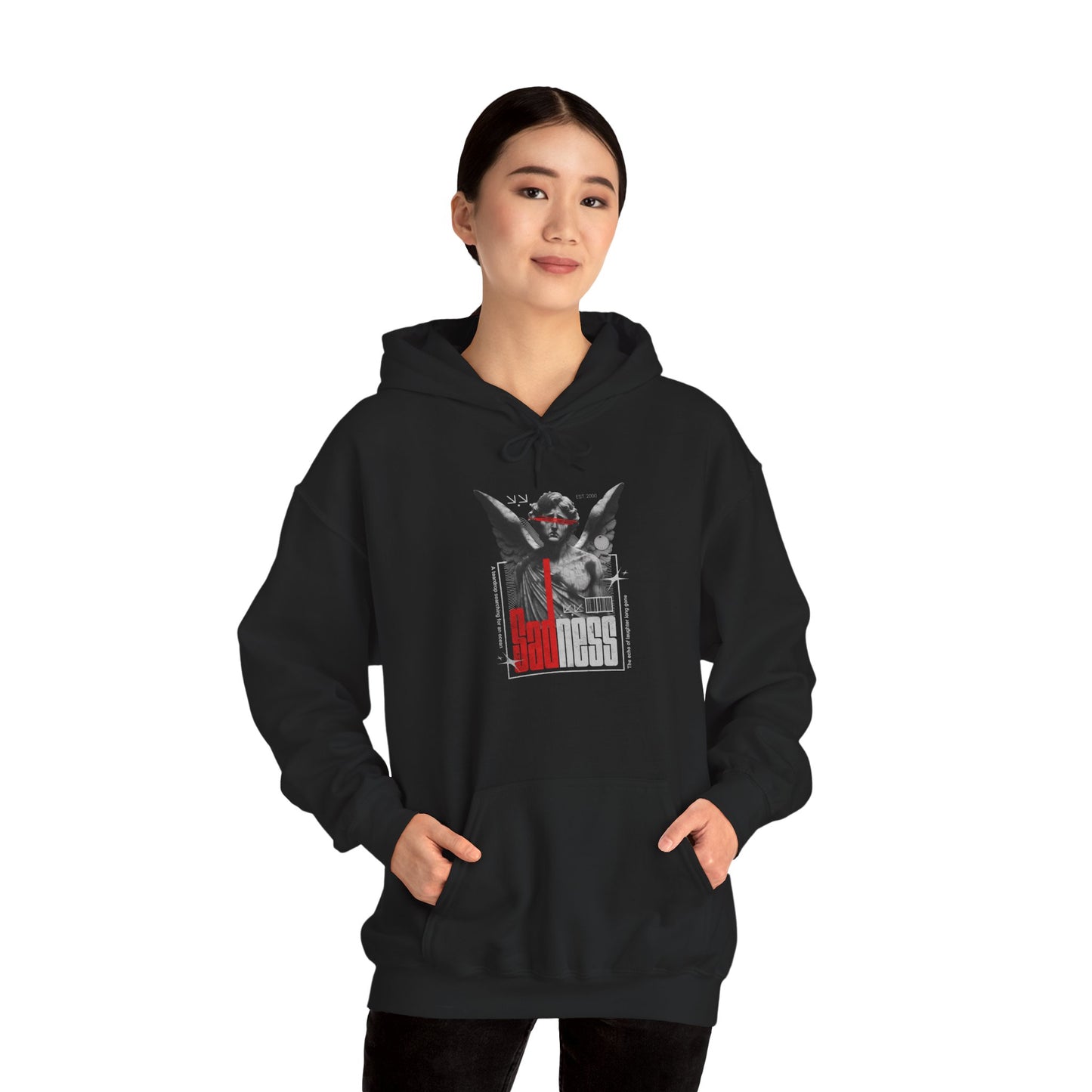 Angel Wings Hoodie — "God Bless" Gothic Graphic Pullover