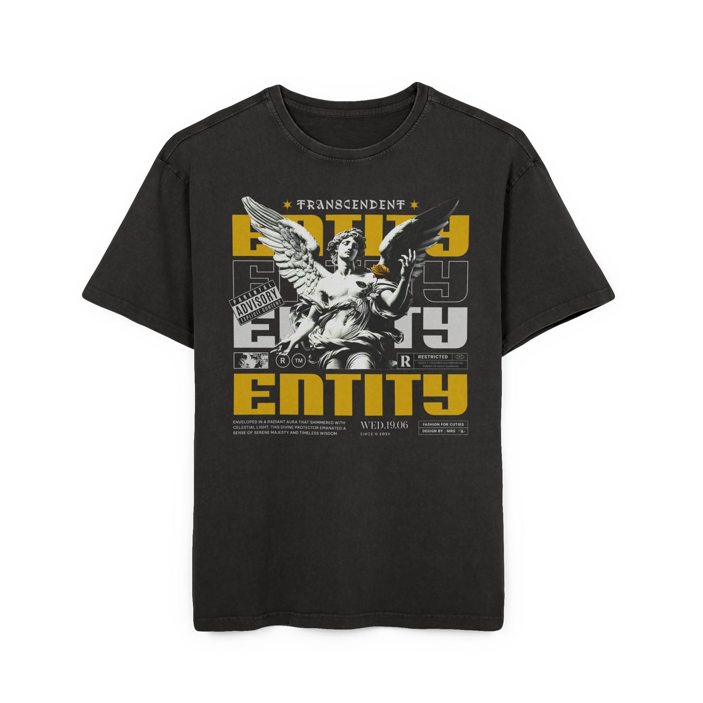 “Transcendent Entity”  Graphic Tee — Vintage Acid-Wash Oversized T-Shirt